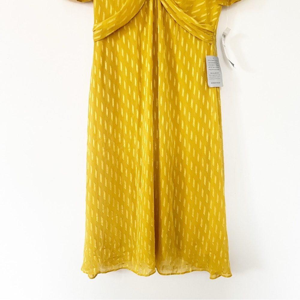 London Times NWT Gold Twist Front Midi Dress Size 12 - Picture 15 of 16